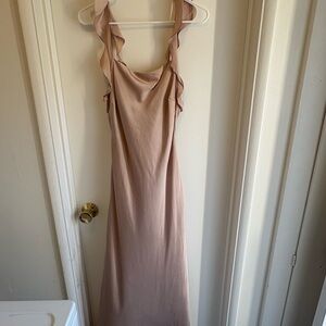 ASTR: Square Neck Sleeveless Ruffle Dress